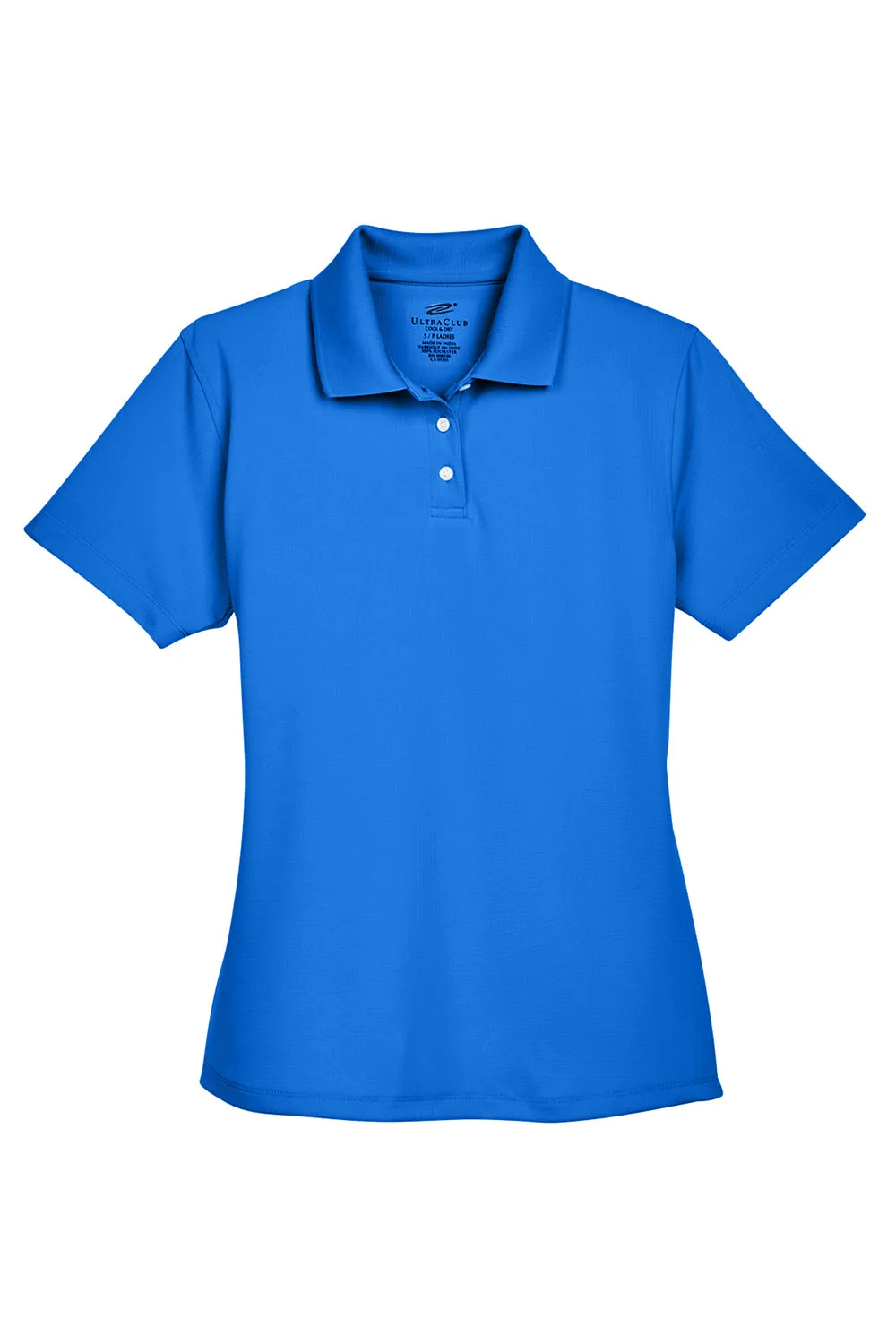 UltraClub Womens Cool & Dry Performance Moisture Wicking Short Sleeve Polo Shirt - Royal Blue