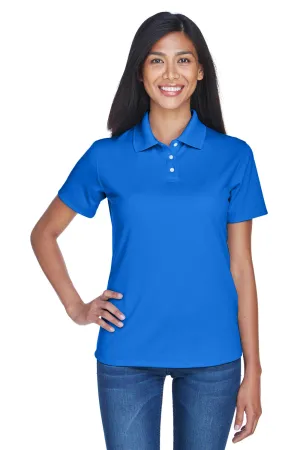 UltraClub Womens Cool & Dry Performance Moisture Wicking Short Sleeve Polo Shirt - Royal Blue