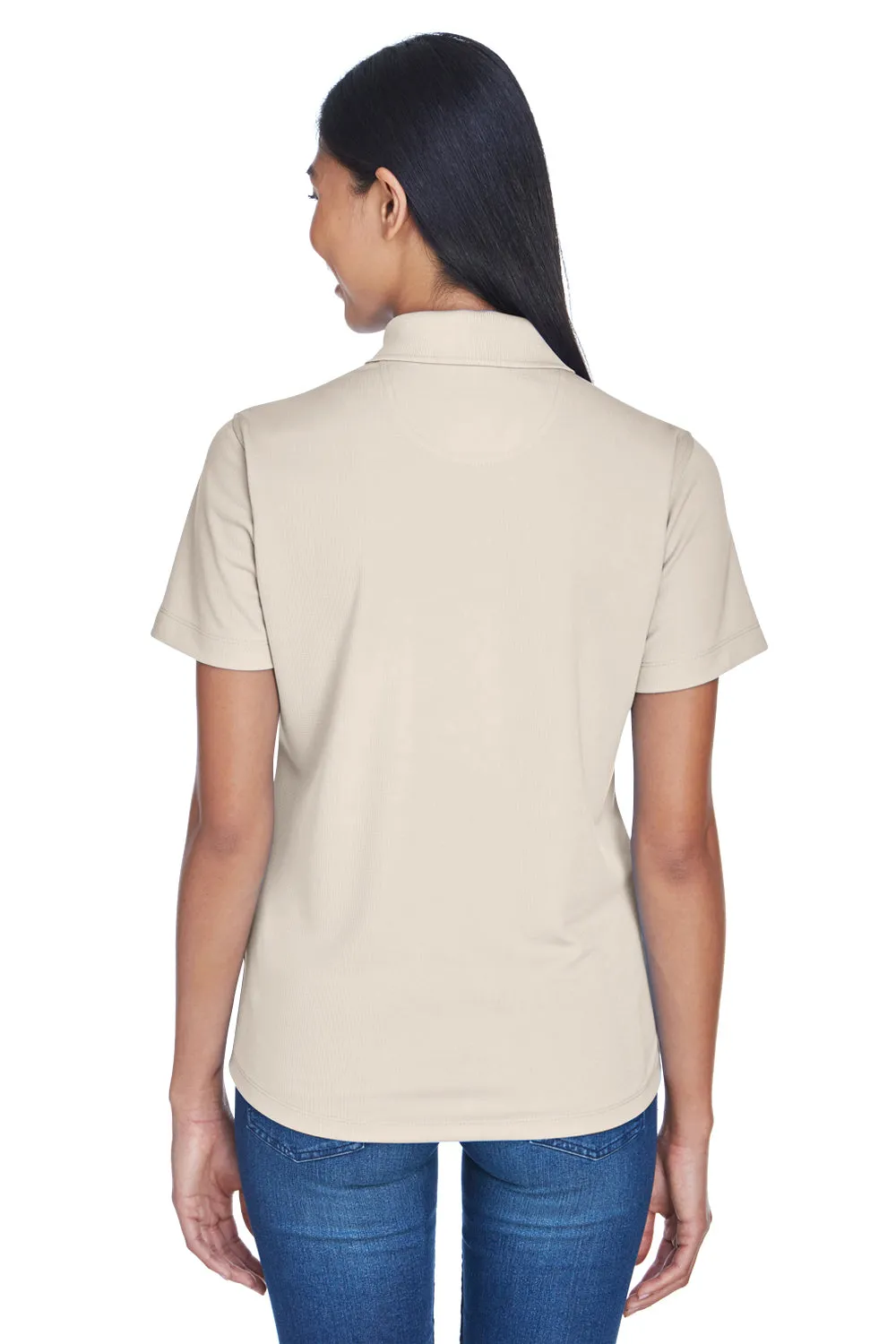 UltraClub Womens Cool & Dry Performance Moisture Wicking Short Sleeve Polo Shirt - Stone