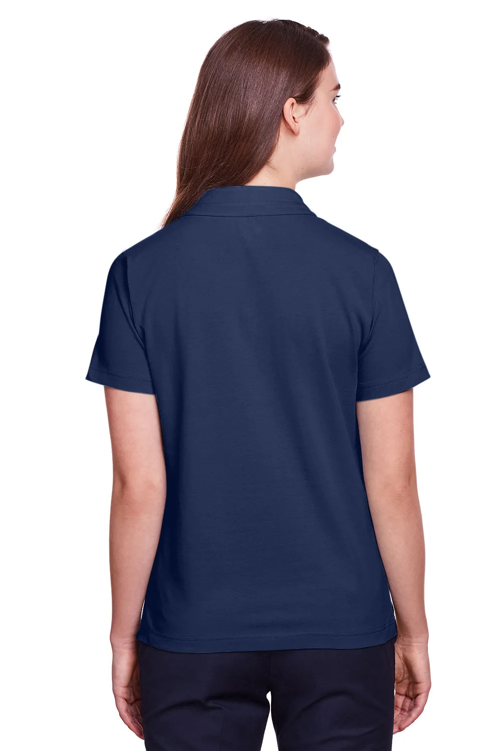 UltraClub Womens Lakeshore Performance Moisture Wicking Short Sleeve Polo Shirt - Navy Blue