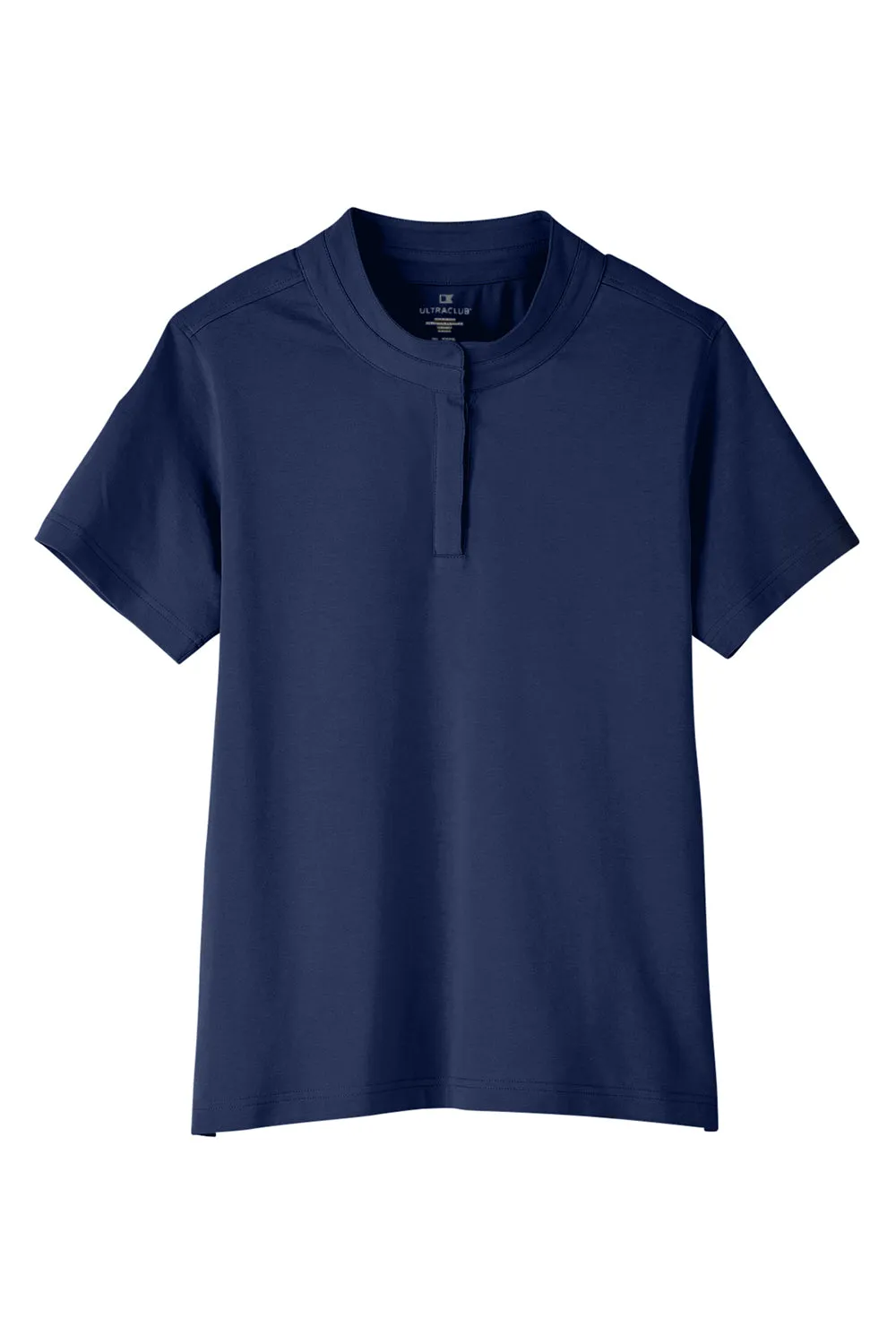 UltraClub Womens Lakeshore Performance Moisture Wicking Short Sleeve Polo Shirt - Navy Blue