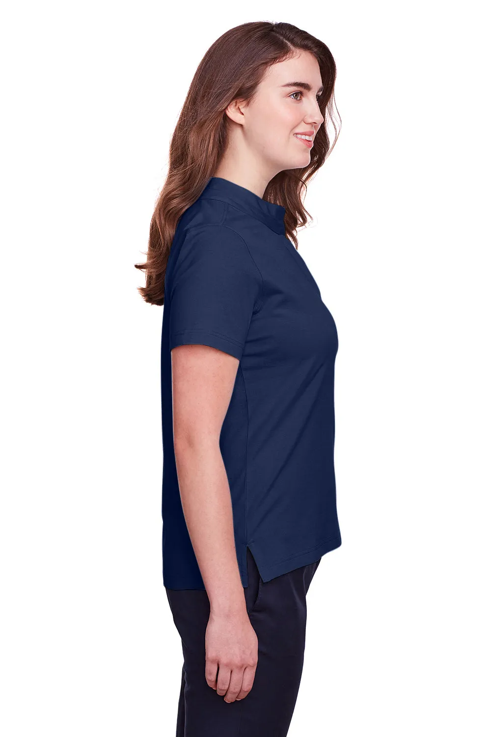 UltraClub Womens Lakeshore Performance Moisture Wicking Short Sleeve Polo Shirt - Navy Blue
