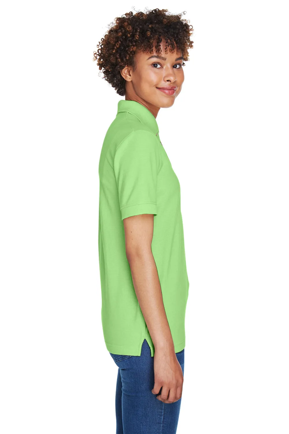 UltraClub Womens Whisper Short Sleeve Polo Shirt - Apple Green - Closeout