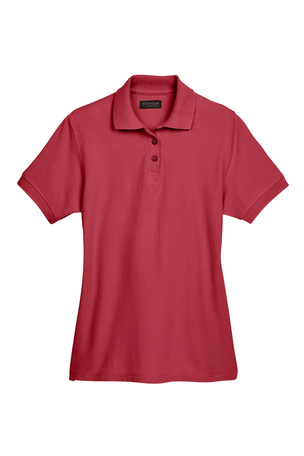 UltraClub Womens Whisper Short Sleeve Polo Shirt - Cardinal Red - Closeout