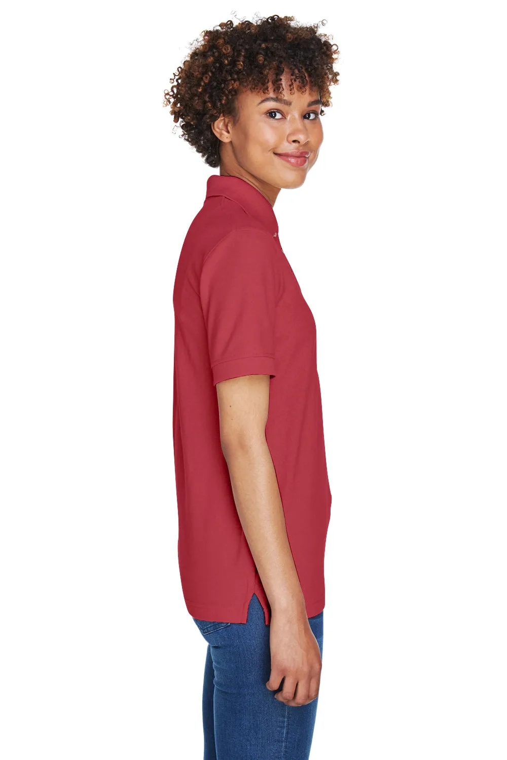 UltraClub Womens Whisper Short Sleeve Polo Shirt - Cardinal Red - Closeout