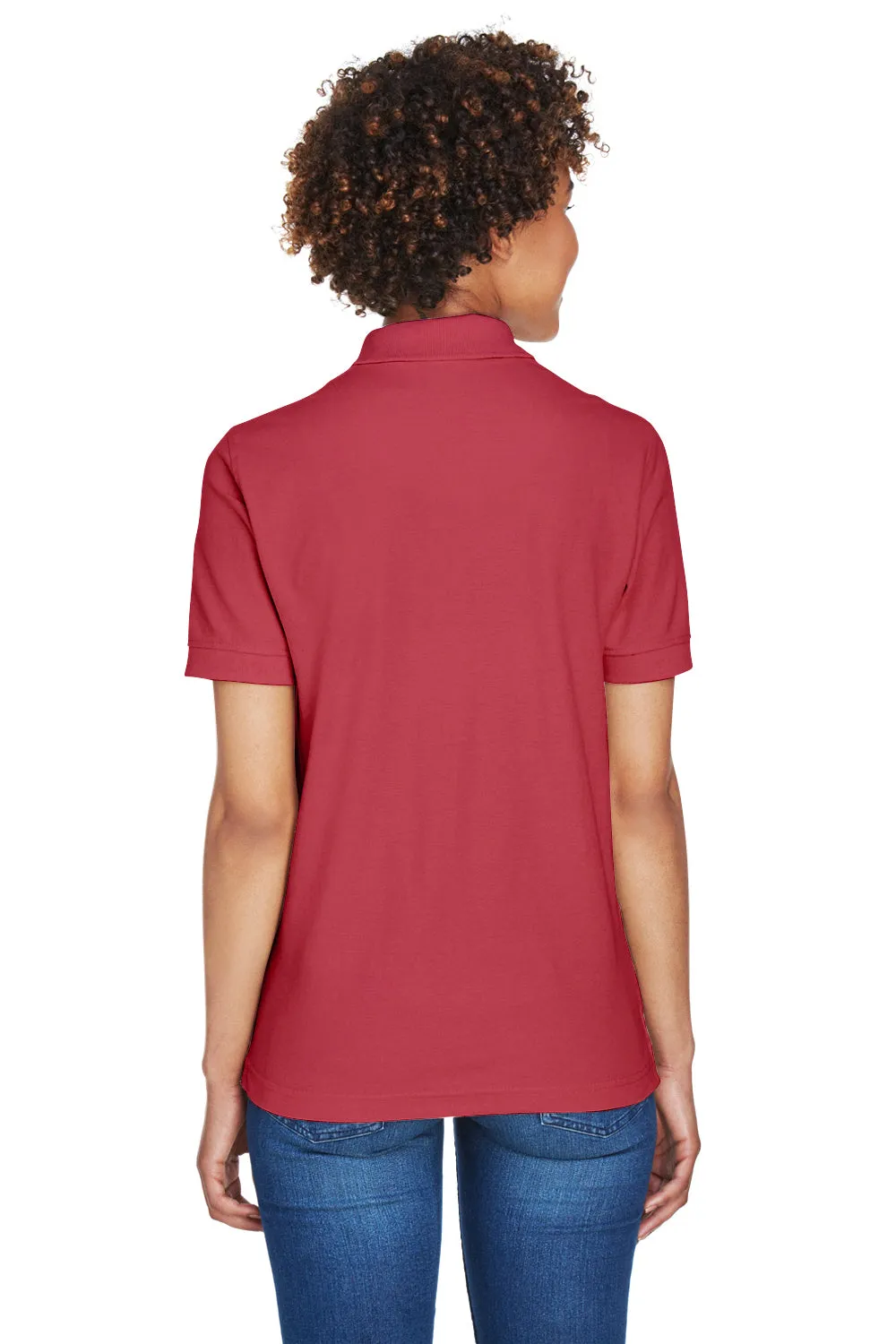 UltraClub Womens Whisper Short Sleeve Polo Shirt - Cardinal Red - Closeout