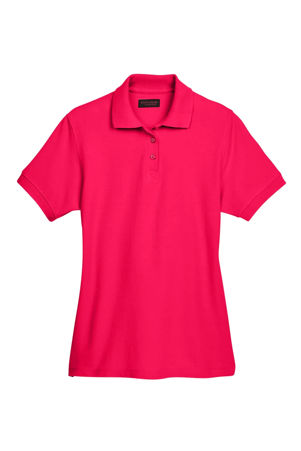 UltraClub Womens Whisper Short Sleeve Polo Shirt - Red - Closeout