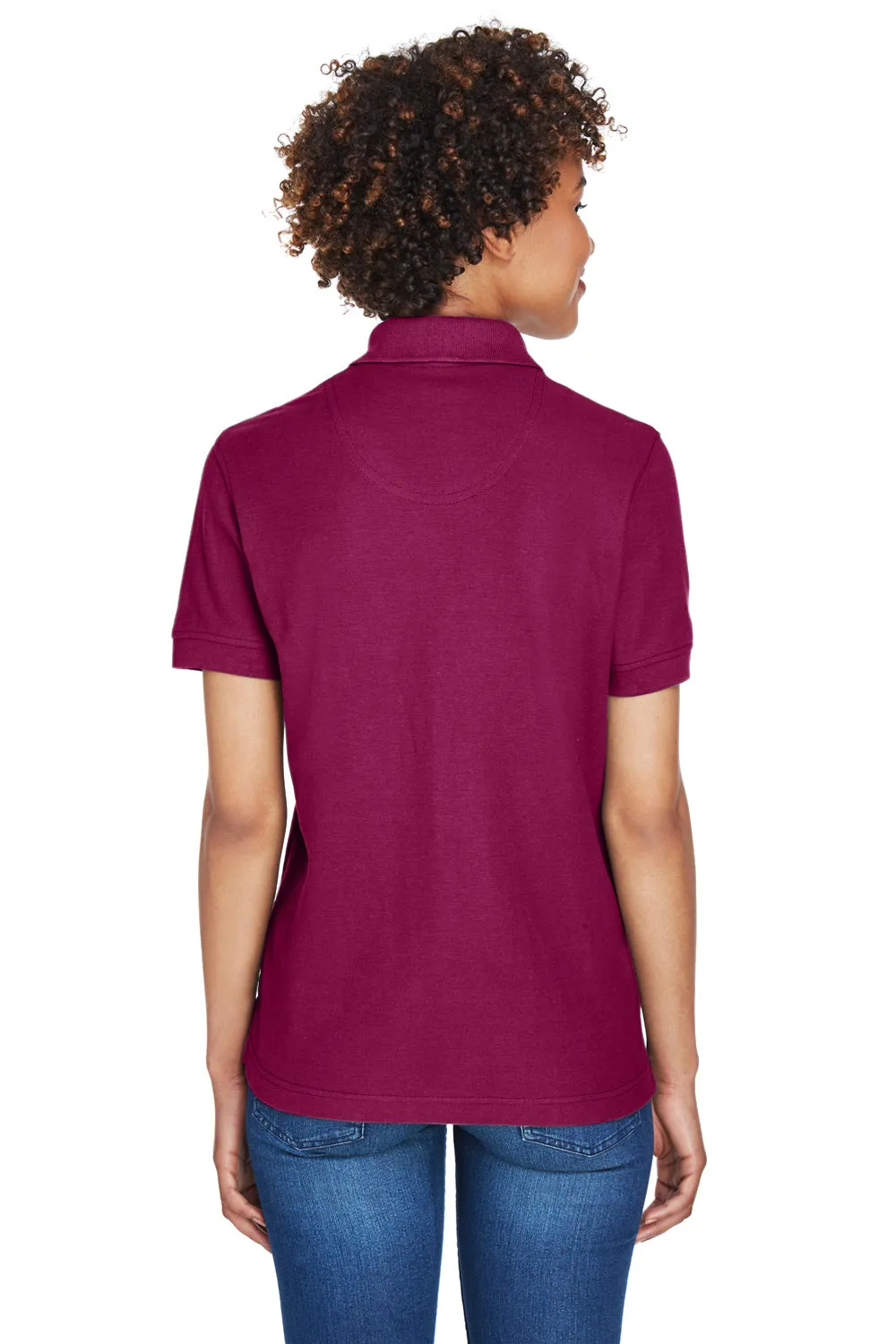 UltraClub Womens Whisper Short Sleeve Polo Shirt - Wine - Closeout