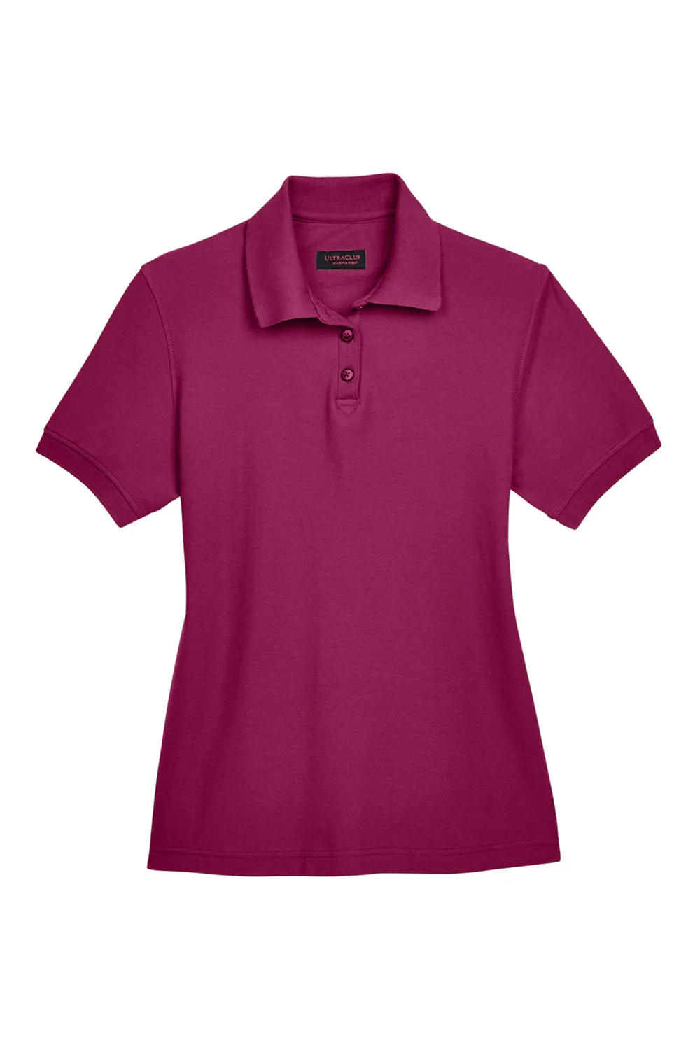 UltraClub Womens Whisper Short Sleeve Polo Shirt - Wine - Closeout