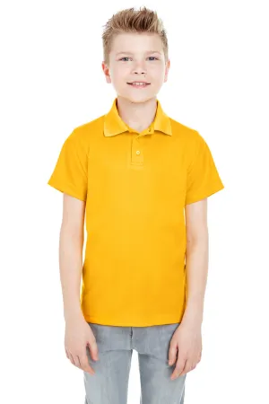 UltraClub Youth Cool & Dry Moisture Wicking Short Sleeve Polo Shirt - Gold