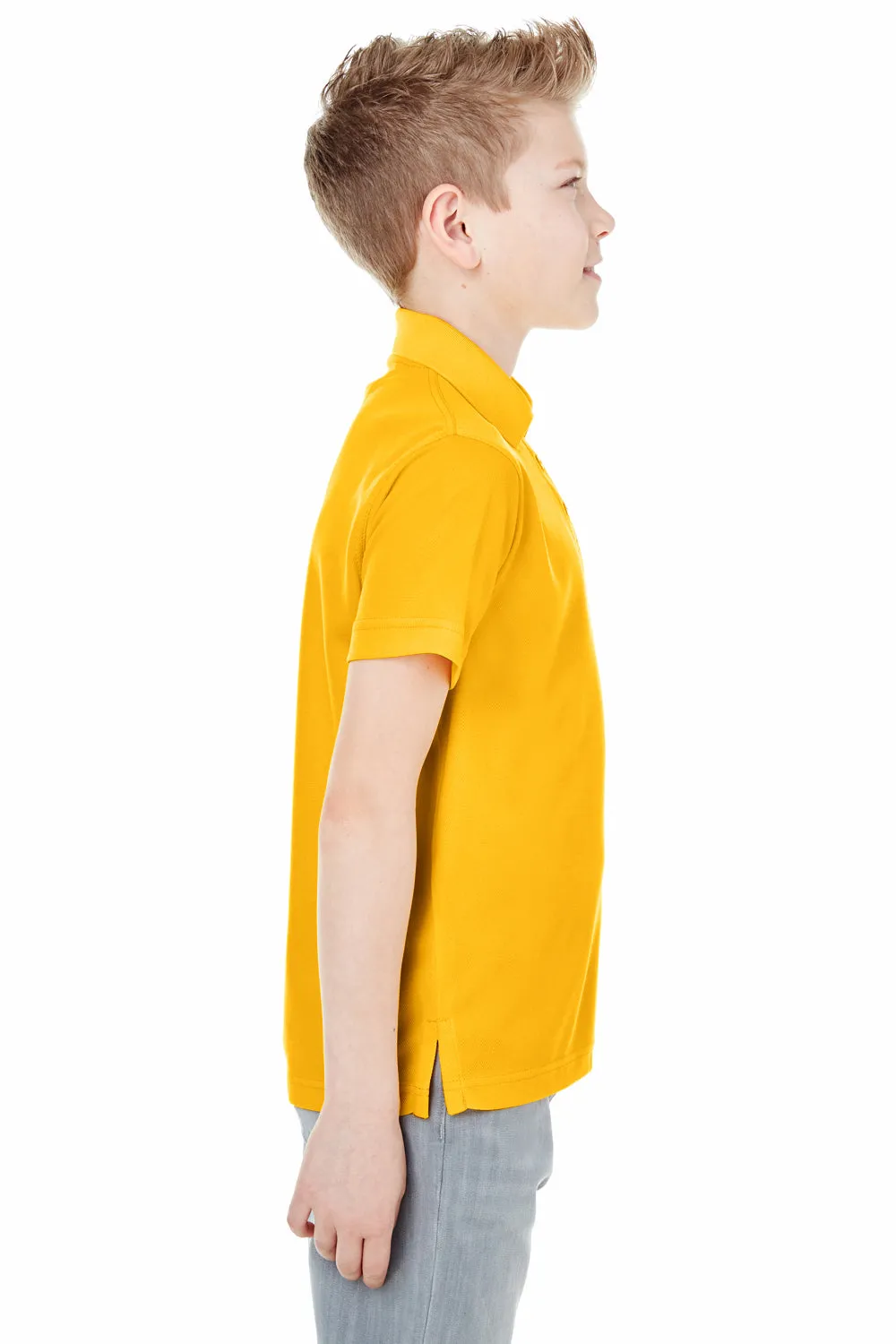 UltraClub Youth Cool & Dry Moisture Wicking Short Sleeve Polo Shirt - Gold