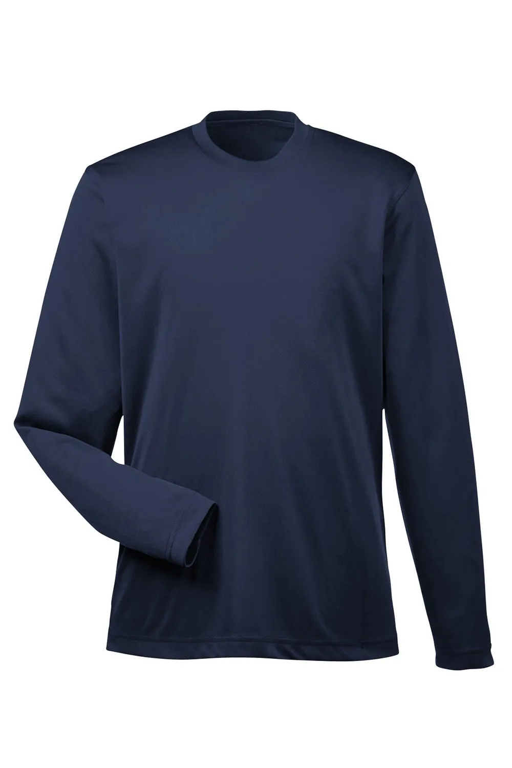 UltraClub Youth Cool & Dry Performance Moisture Wicking Long Sleeve Crewneck T-Shirt - Navy Blue