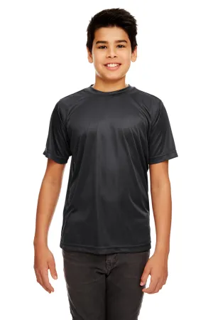UltraClub Youth Cool & Dry Performance Moisture Wicking Short Sleeve Crewneck T-Shirt - Black