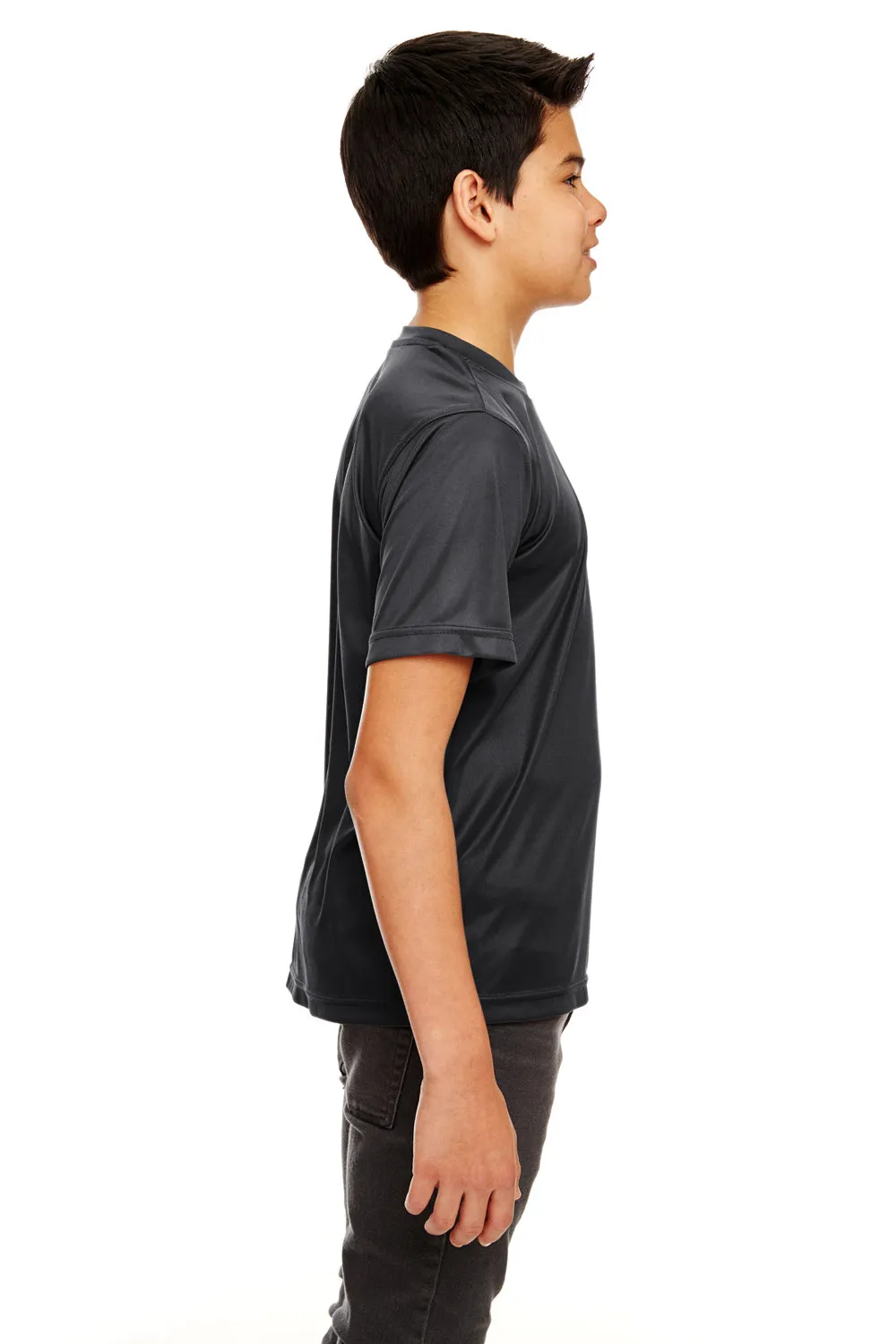 UltraClub Youth Cool & Dry Performance Moisture Wicking Short Sleeve Crewneck T-Shirt - Black