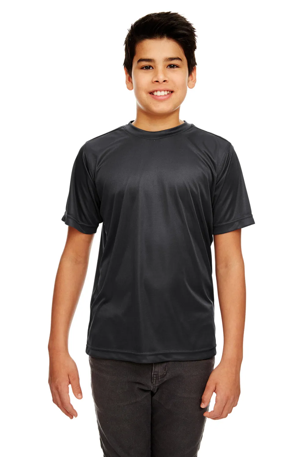 UltraClub Youth Cool & Dry Performance Moisture Wicking Short Sleeve Crewneck T-Shirt - Black