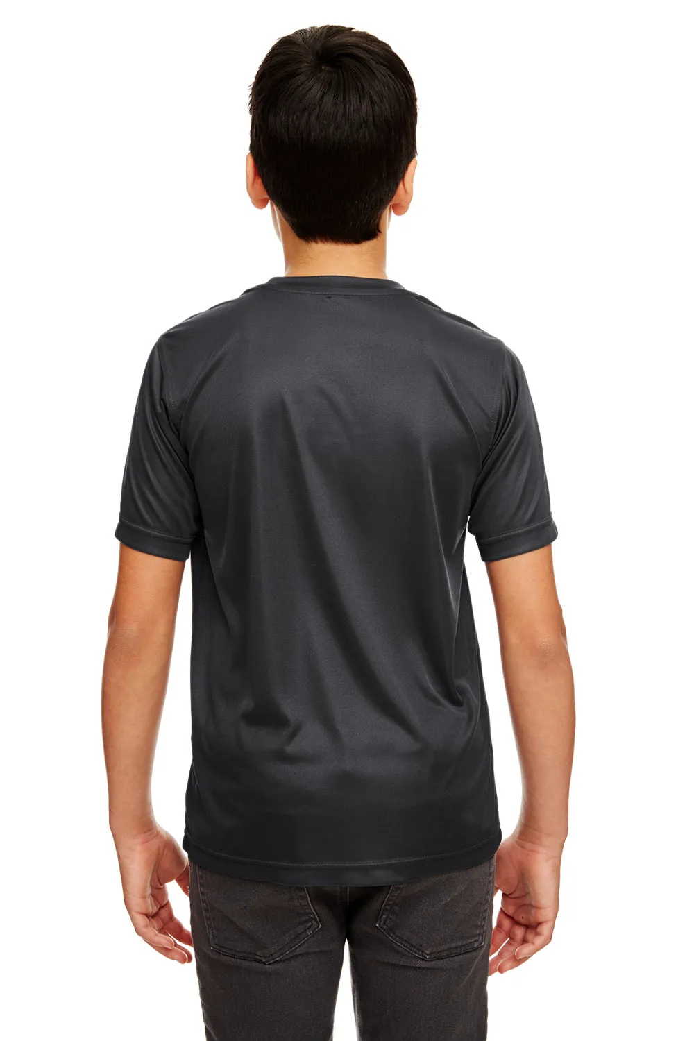 UltraClub Youth Cool & Dry Performance Moisture Wicking Short Sleeve Crewneck T-Shirt - Black