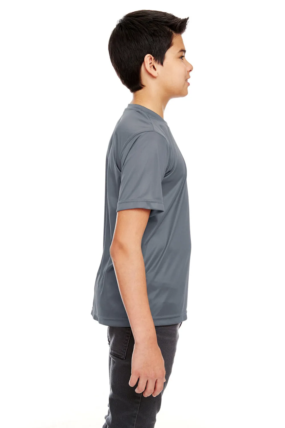 UltraClub Youth Cool & Dry Performance Moisture Wicking Short Sleeve Crewneck T-Shirt - Charcoal Grey