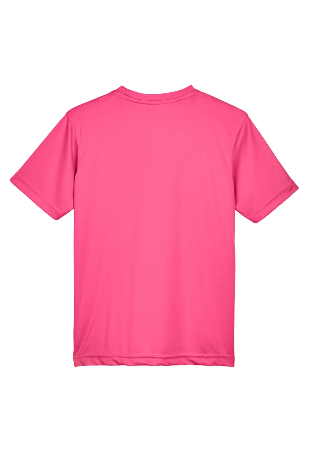 UltraClub Youth Cool & Dry Performance Moisture Wicking Short Sleeve Crewneck T-Shirt - Heliconia Pink