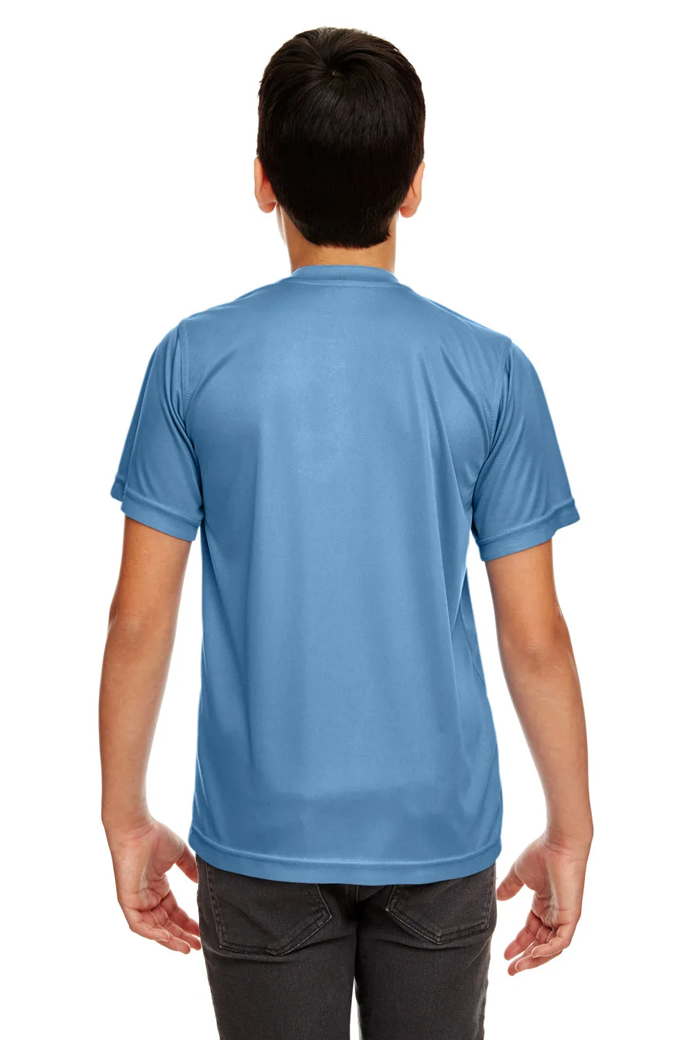 UltraClub Youth Cool & Dry Performance Moisture Wicking Short Sleeve Crewneck T-Shirt - Indigo Blue
