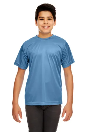 UltraClub Youth Cool & Dry Performance Moisture Wicking Short Sleeve Crewneck T-Shirt - Indigo Blue