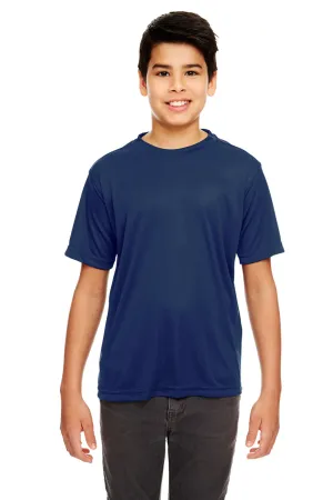 UltraClub Youth Cool & Dry Performance Moisture Wicking Short Sleeve Crewneck T-Shirt - Navy Blue