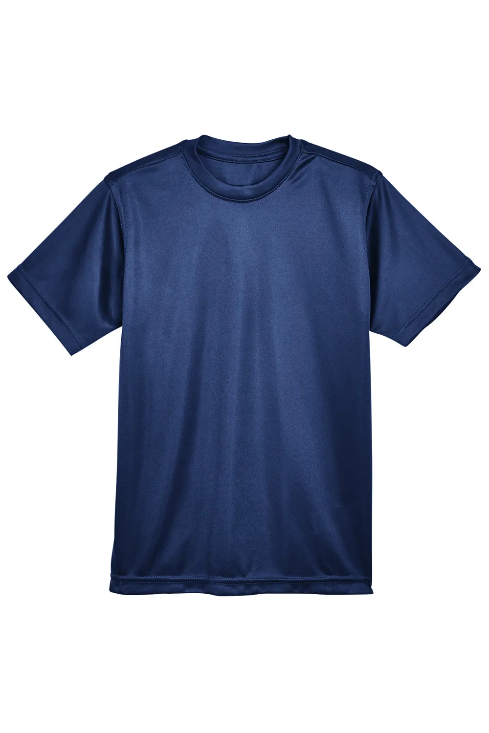 UltraClub Youth Cool & Dry Performance Moisture Wicking Short Sleeve Crewneck T-Shirt - Navy Blue