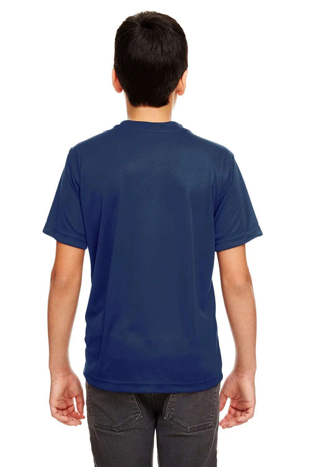 UltraClub Youth Cool & Dry Performance Moisture Wicking Short Sleeve Crewneck T-Shirt - Navy Blue