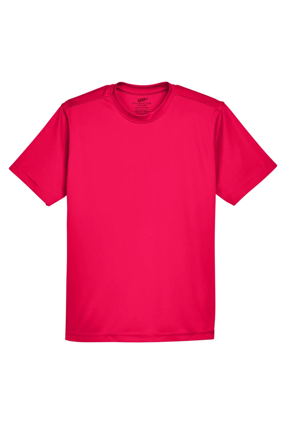 UltraClub Youth Cool & Dry Performance Moisture Wicking Short Sleeve Crewneck T-Shirt - Red