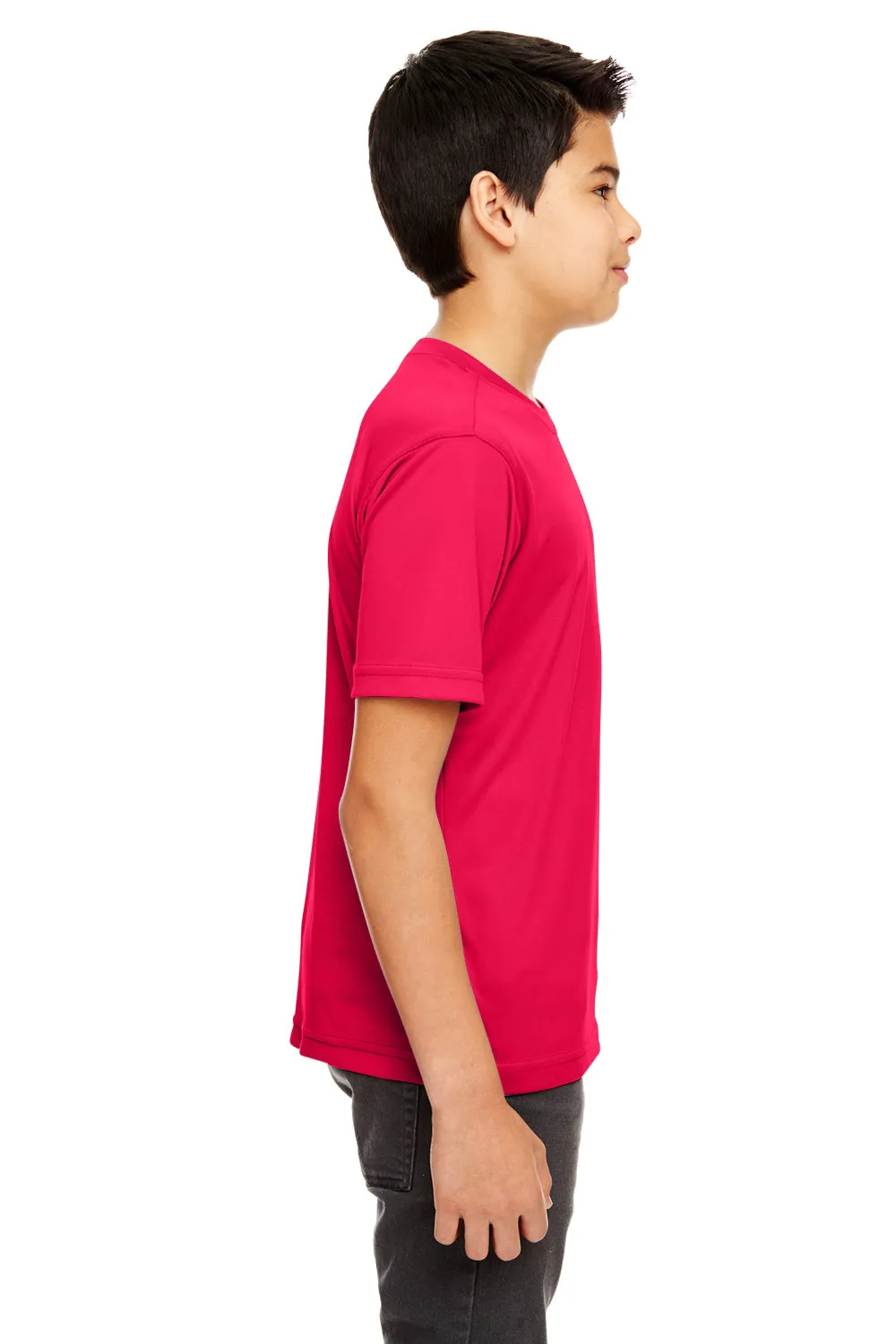 UltraClub Youth Cool & Dry Performance Moisture Wicking Short Sleeve Crewneck T-Shirt - Red