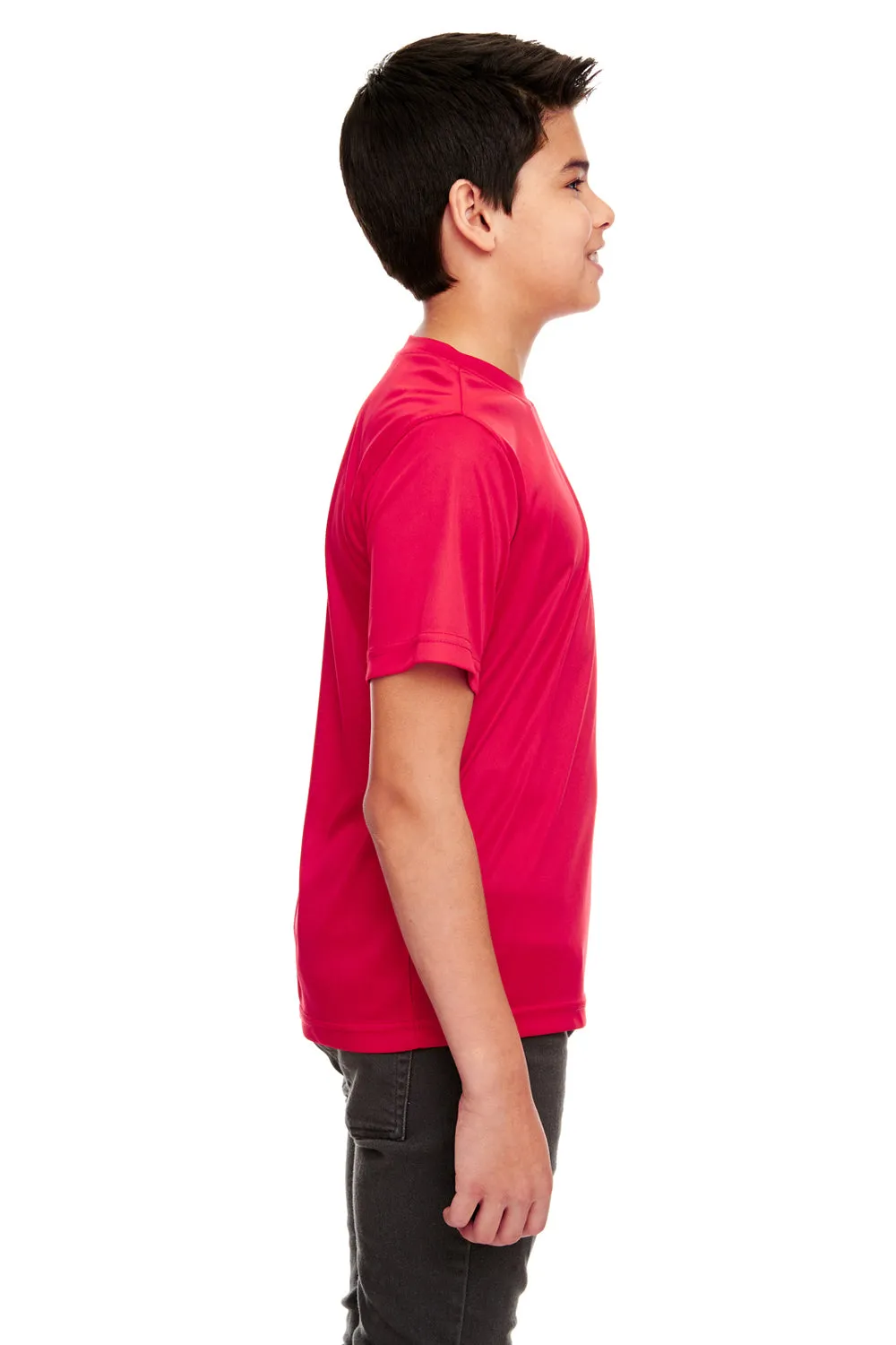 UltraClub Youth Cool & Dry Performance Moisture Wicking Short Sleeve Crewneck T-Shirt - Red