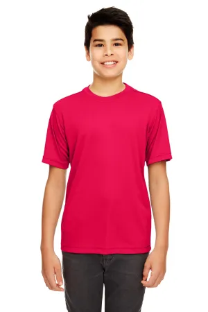 UltraClub Youth Cool & Dry Performance Moisture Wicking Short Sleeve Crewneck T-Shirt - Red