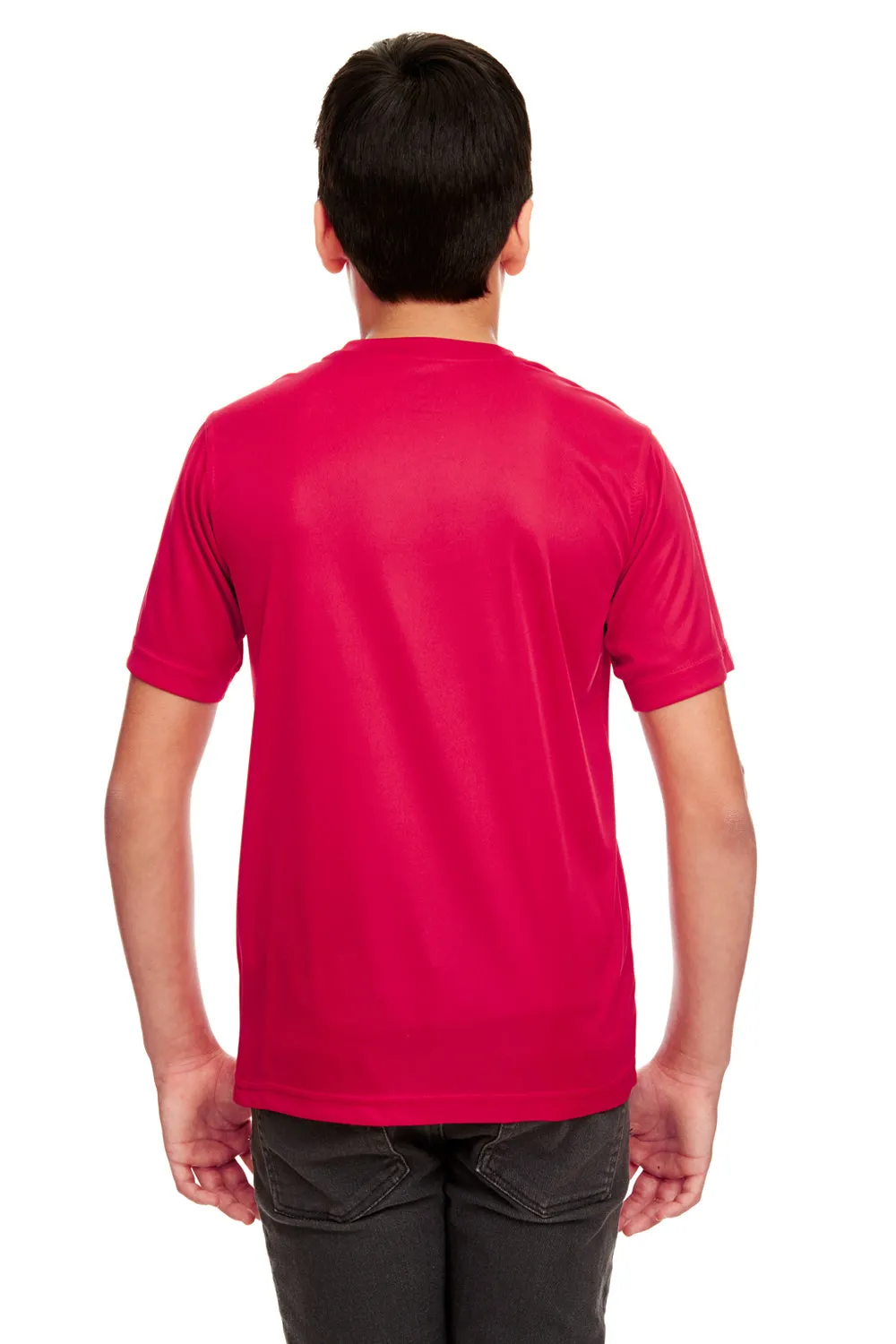 UltraClub Youth Cool & Dry Performance Moisture Wicking Short Sleeve Crewneck T-Shirt - Red