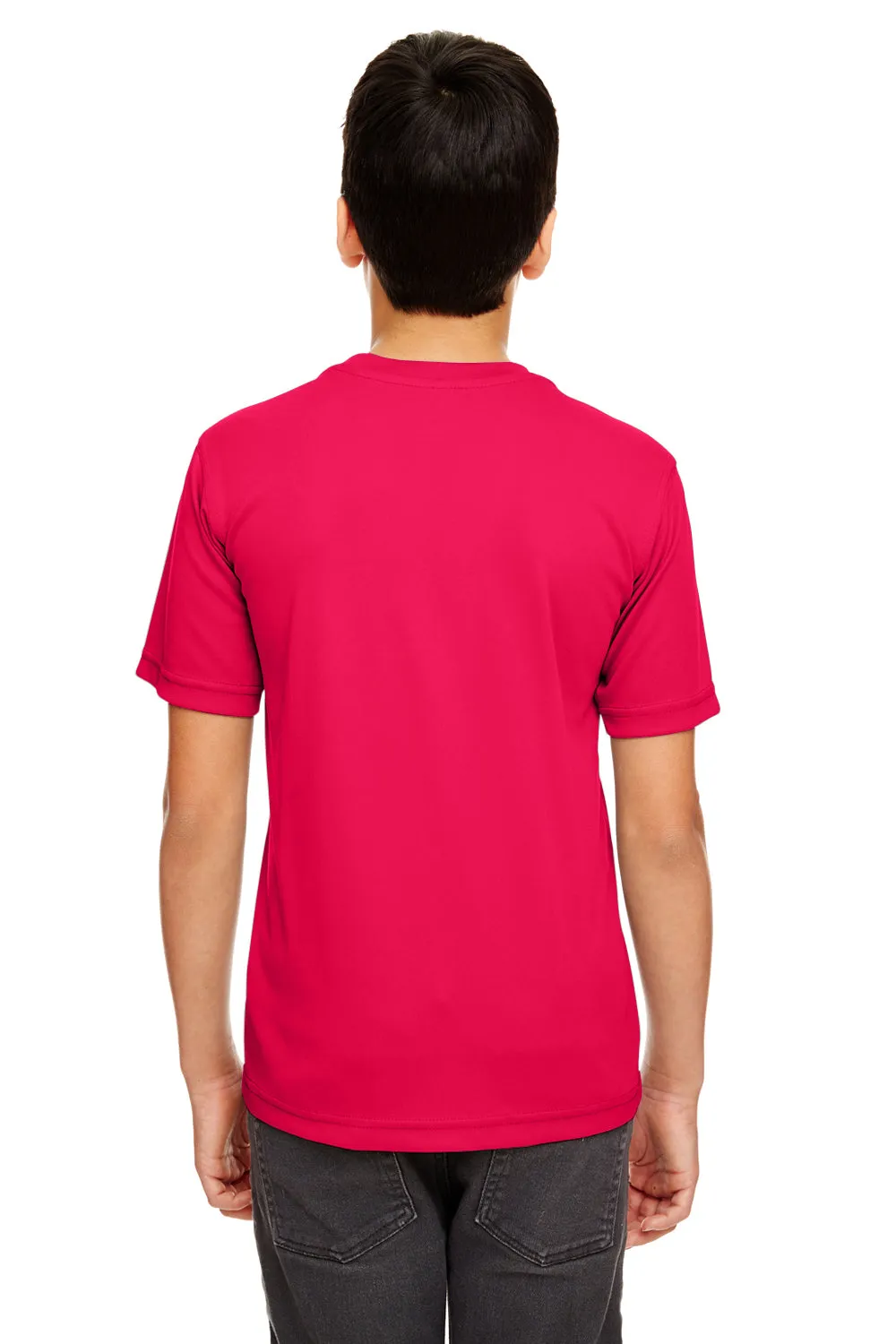 UltraClub Youth Cool & Dry Performance Moisture Wicking Short Sleeve Crewneck T-Shirt - Red