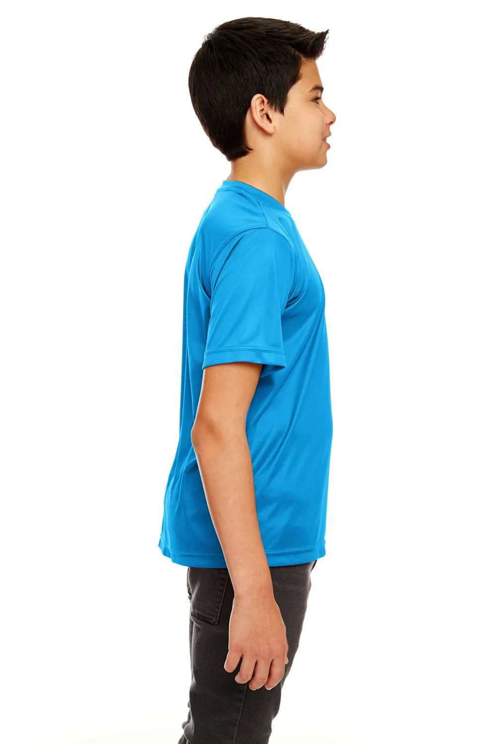 UltraClub Youth Cool & Dry Performance Moisture Wicking Short Sleeve Crewneck T-Shirt - Sapphire Blue