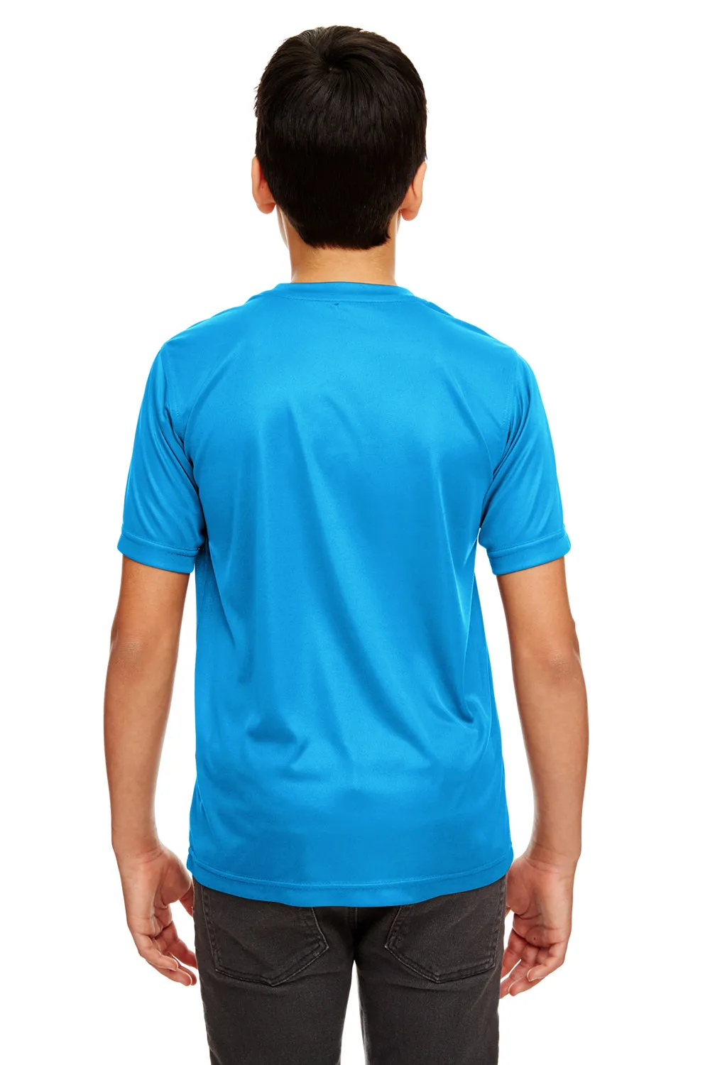 UltraClub Youth Cool & Dry Performance Moisture Wicking Short Sleeve Crewneck T-Shirt - Sapphire Blue