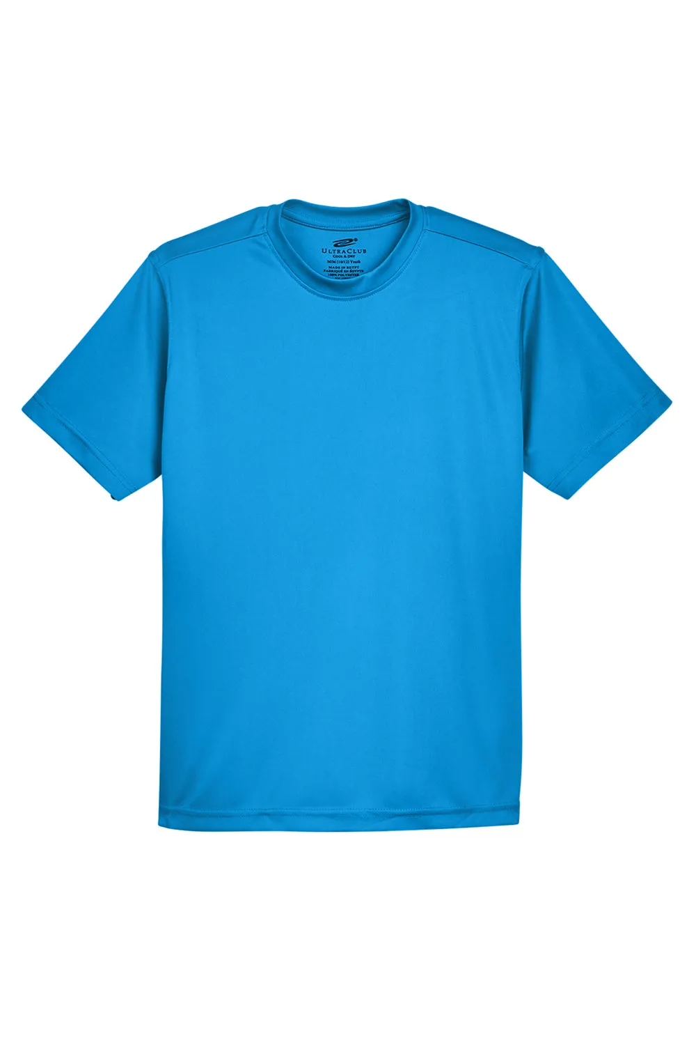 UltraClub Youth Cool & Dry Performance Moisture Wicking Short Sleeve Crewneck T-Shirt - Sapphire Blue