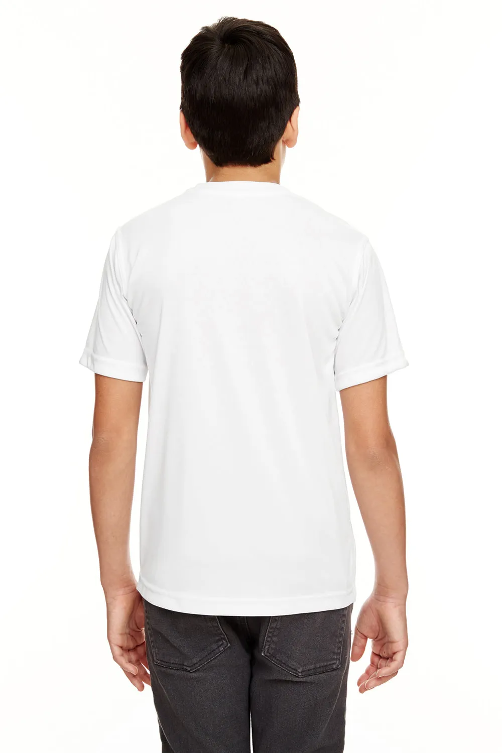 UltraClub Youth Cool & Dry Performance Moisture Wicking Short Sleeve Crewneck T-Shirt - White