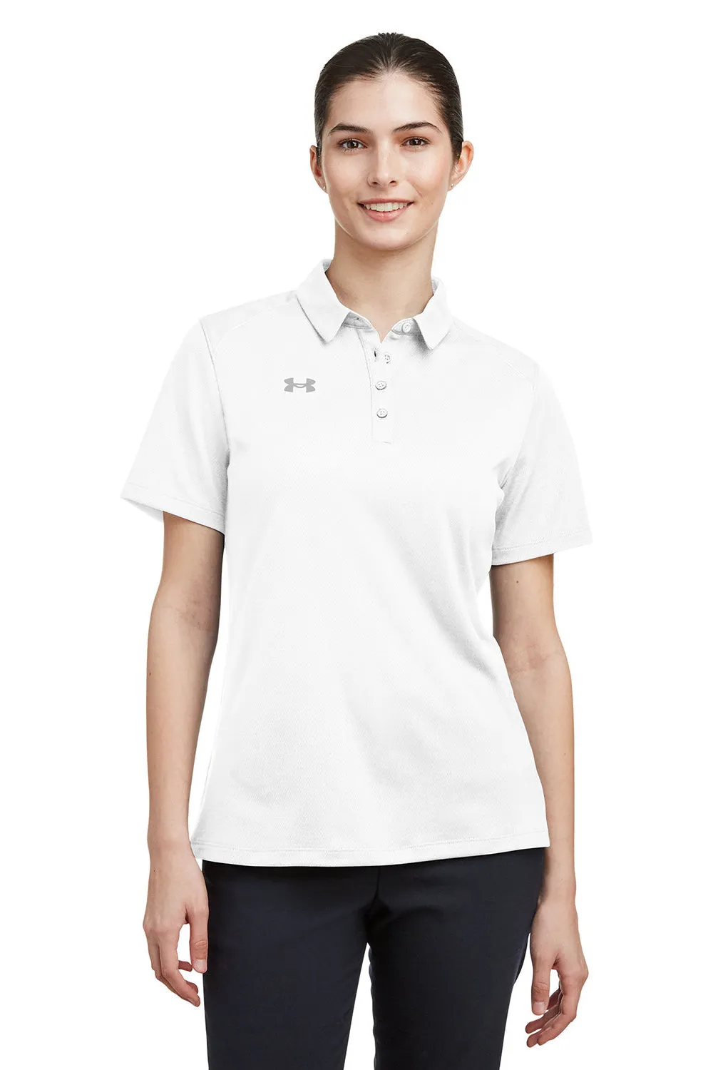 Under Armour Womens Tech Moisture Wicking Short Sleeve Polo Shirt - White