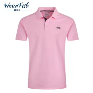 Weird Fish Miles Pique Pink Polo Shirt Pink