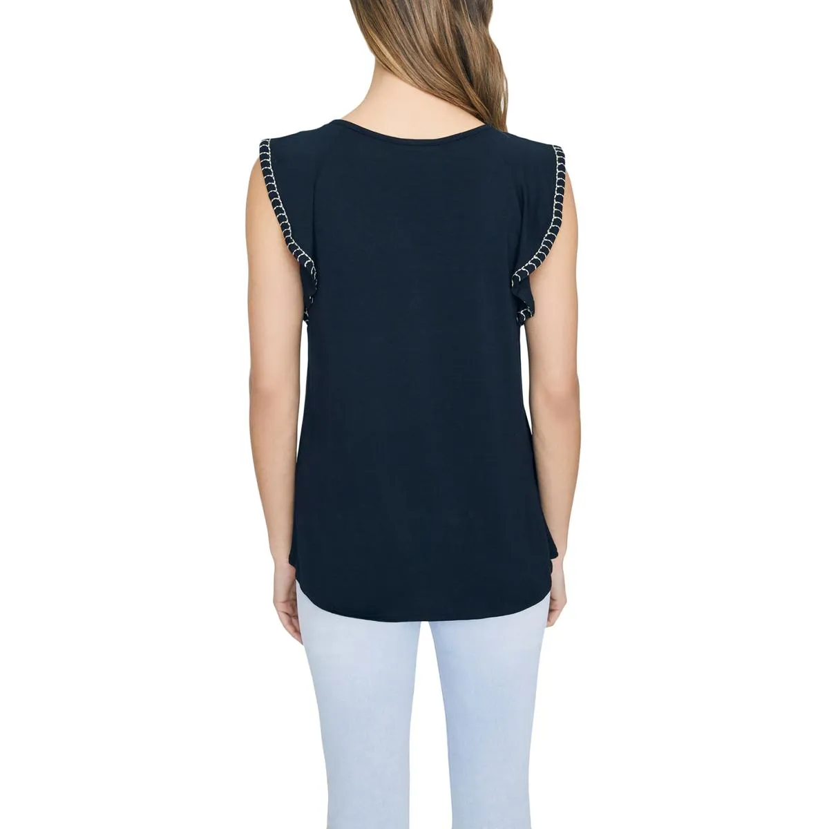 Wild Belle Womens Embroidered Boho Tank Top