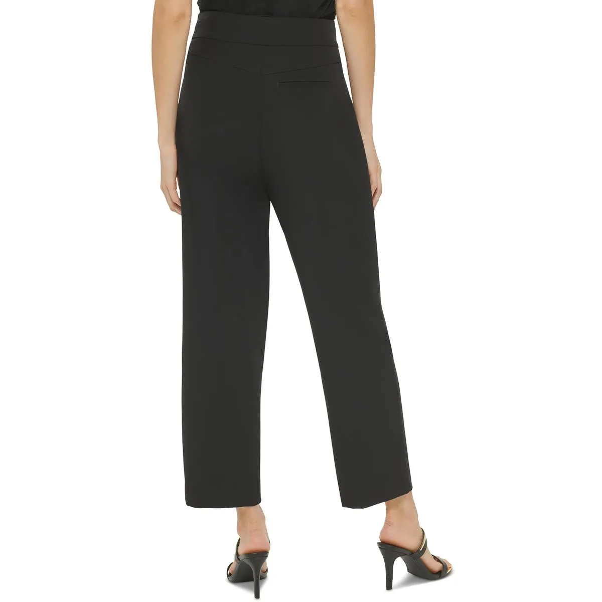 Womens Belted Twill Dress Pants