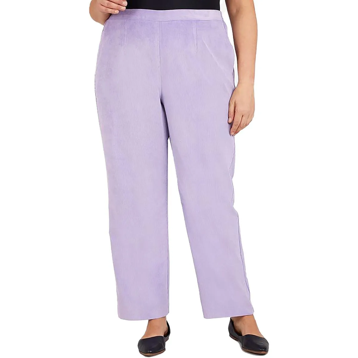 Womens Corduroy High Rise Straight Leg Pants