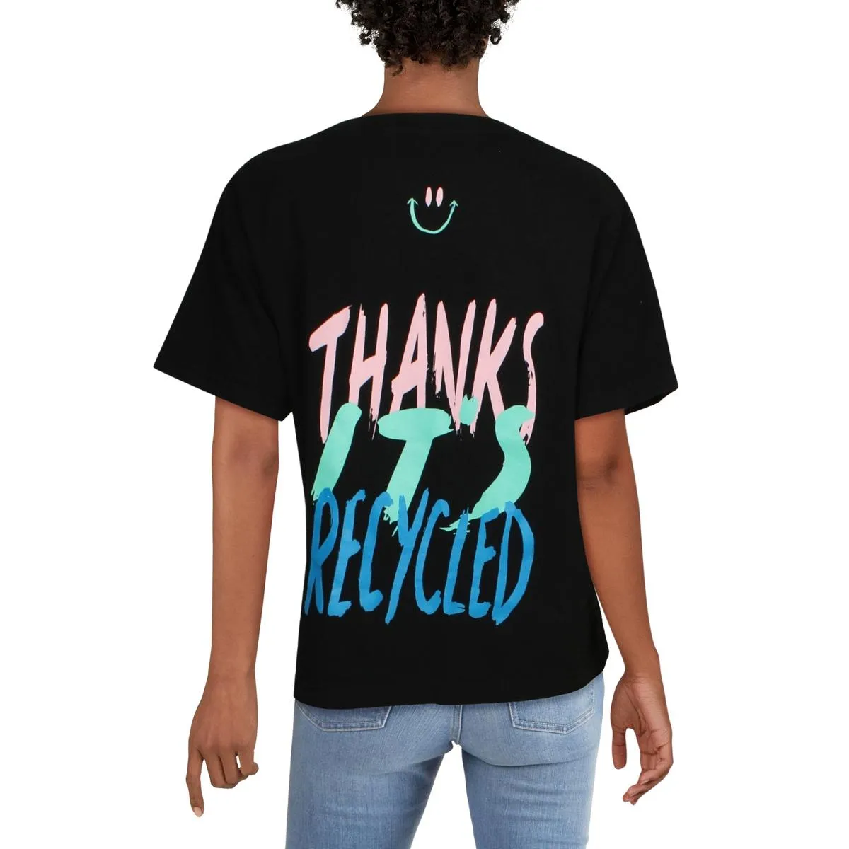 Womens Crewneck Knit Graphic T-Shirt