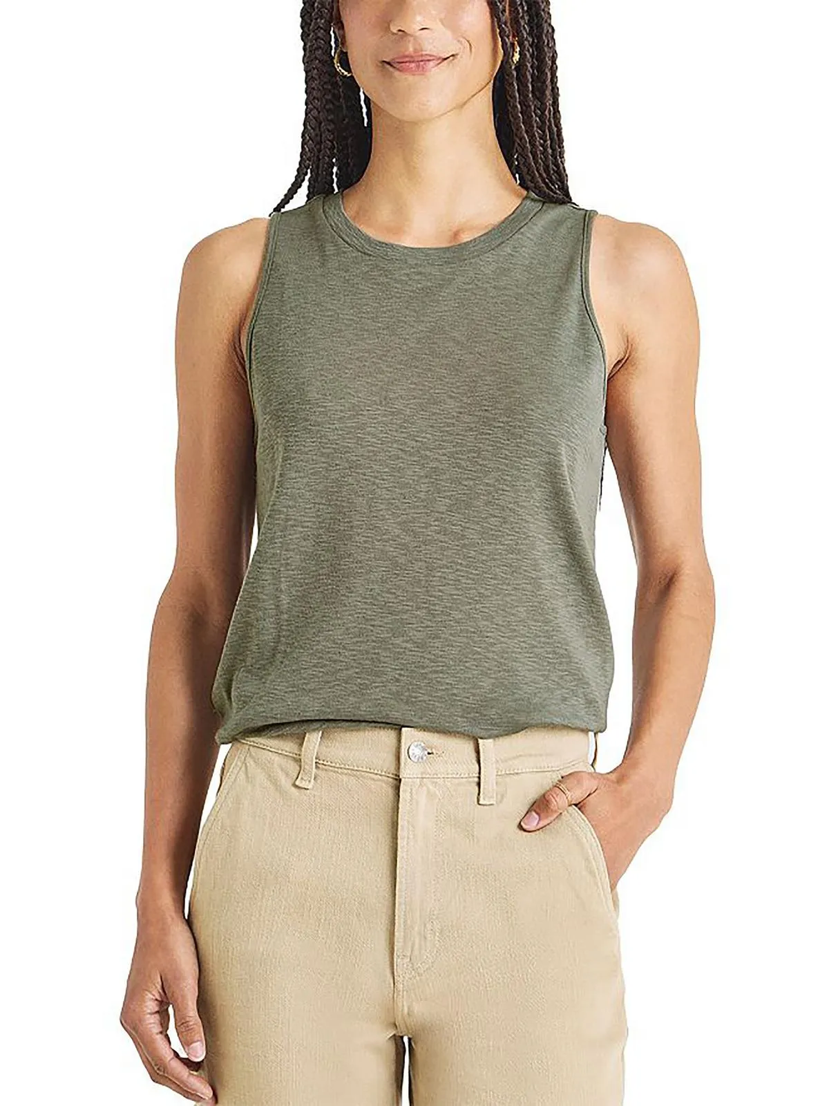 Womens Crewneck Pull On Tank Top