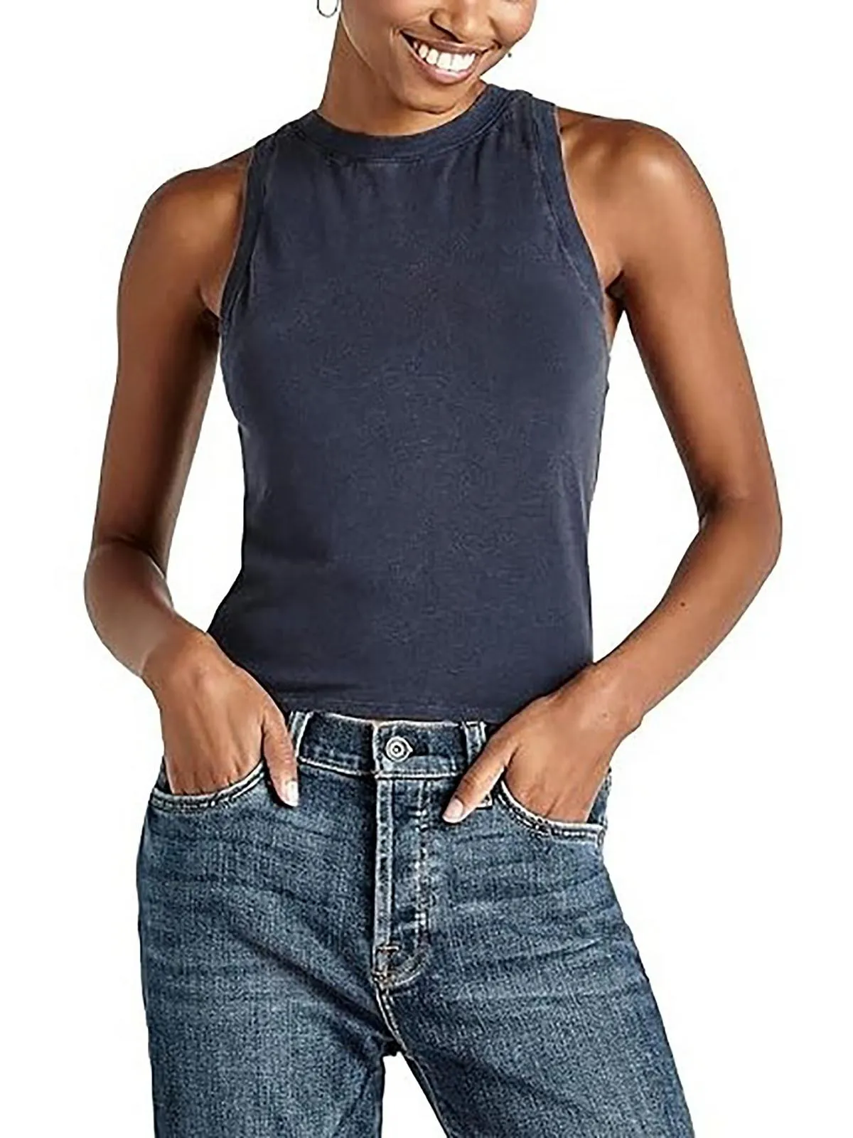 Womens Crewneck Pull On Tank Top