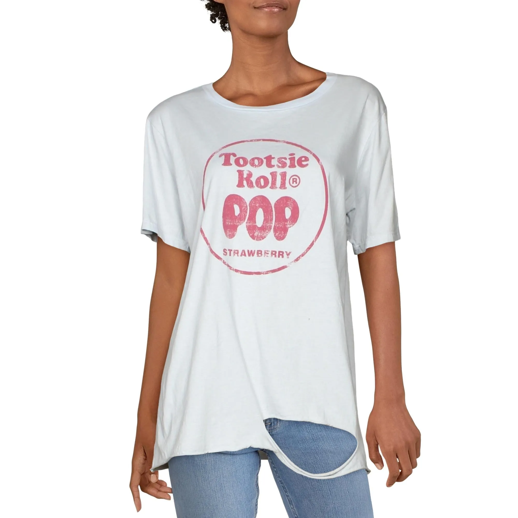 Womens Cut-Out Graphic T-Shirt