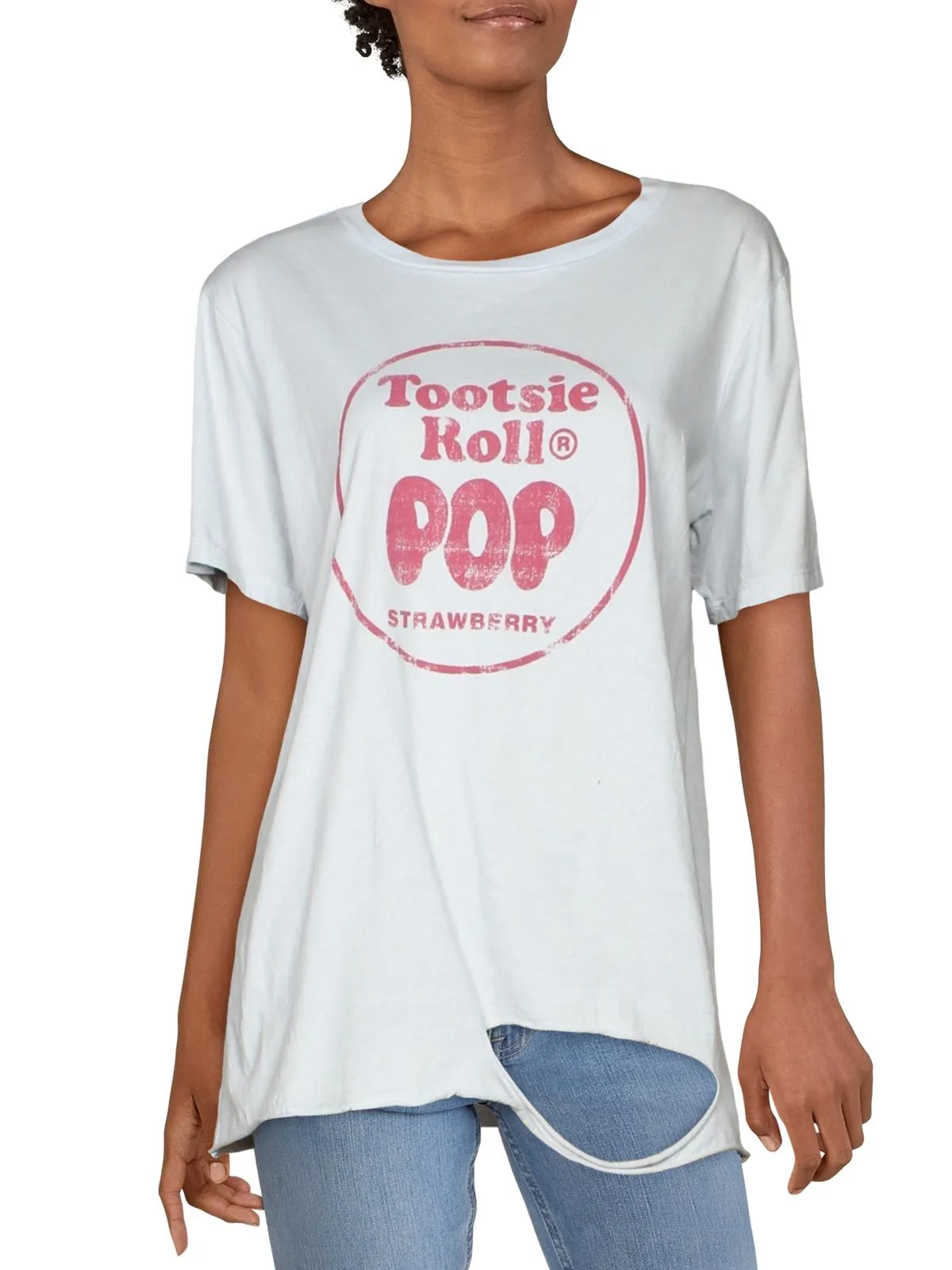 Womens Cut-Out Graphic T-Shirt