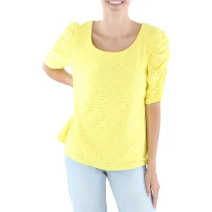 Womens Eyelet Puff Sleeve T-Shirt