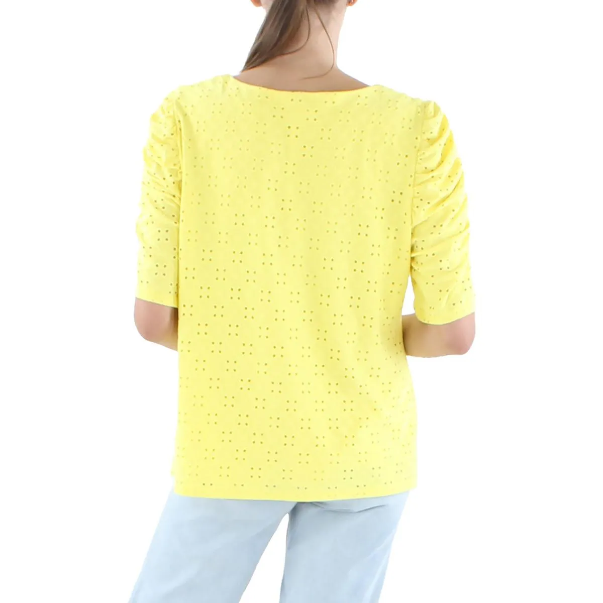 Womens Eyelet Puff Sleeve T-Shirt
