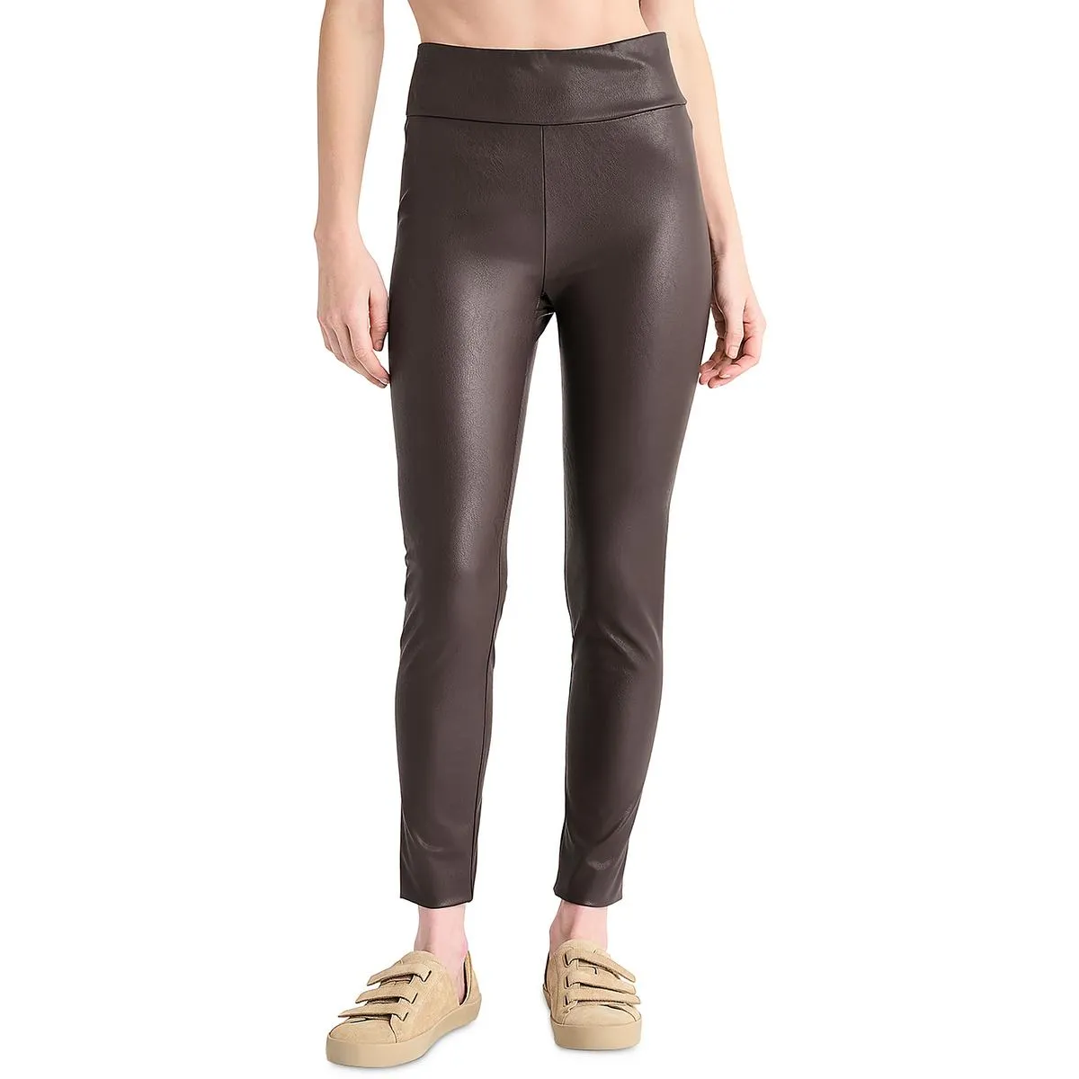 Womens Faux Leather High Rise Skinny Pants
